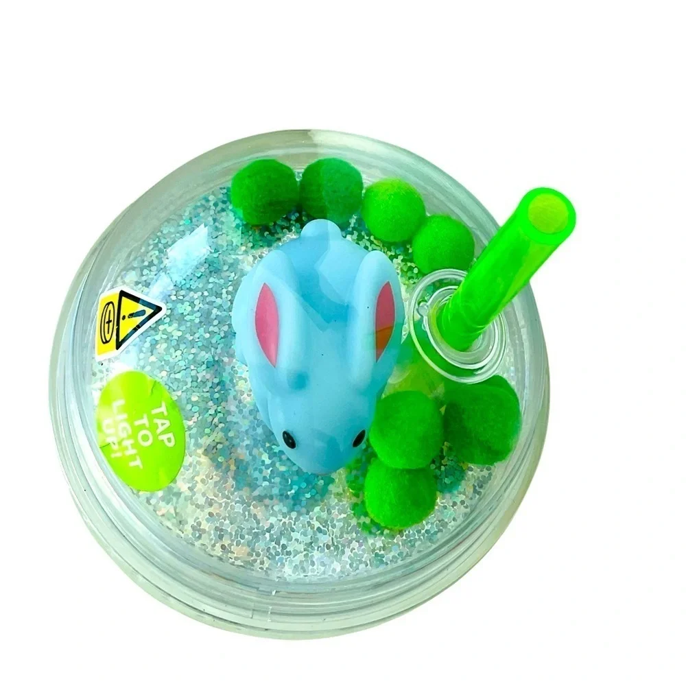 Keroppi Light-Up Straw Tumbler Cup Kids Frog Dome Lid Glitter NEW